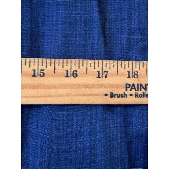 DOWNEAST Size L Blue Plaid Shift Dress with Pockets Casual Comfy 100% cotton - Picture 9 of 11